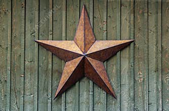 Metal Star On Wood Wall