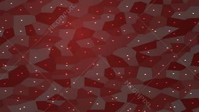 Abstract Dark Red Voronoi Pattern with Diminishing Glowing Dots Background