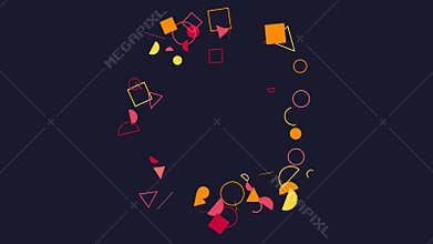 Colorful Geometric Shapes on Dark Background