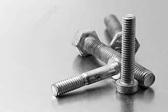 Screws on brushed metal