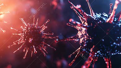 Virus attacking human internal system spreading disease