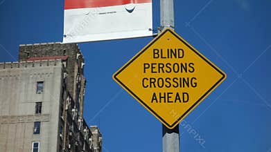 Blind Persons Crossing Ahead