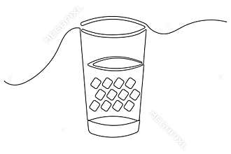 Drinking glass continuous outline drawing simple style beverage element