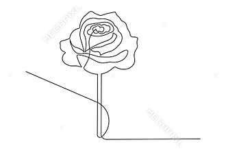 Artistic rose flower icon illustration minimal line