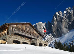 Swiss Chalet in winter