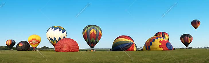 Hot Air Balloon Panoama Panoramic Banner