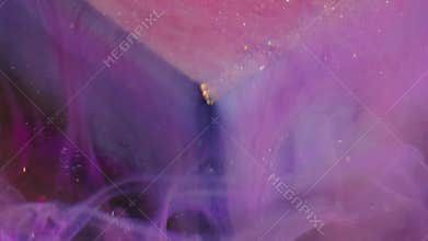 Floating paint defocused art splash pink cube ink