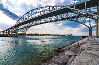 Bluewater border crossing bridge, Sarnia Ontario Canada