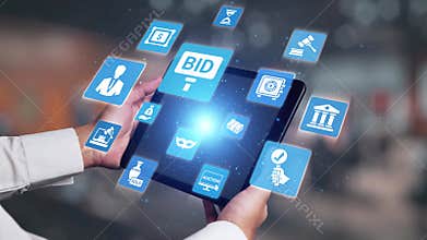 Online auction concept for digital bidding and sales Spire