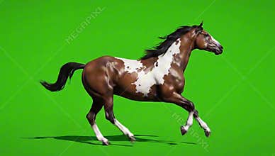 Horse Running with Green Screen HD