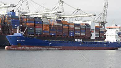 Cargo ships in port