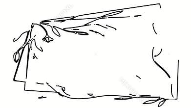 Asymmetrical decor nature. Contour drawing border, silhouett animation frame. Video 4k object