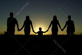 Family Togetherness and unity in Sunset