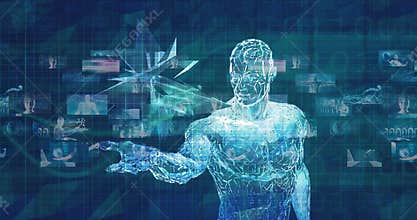 Drug Discovery Services and Virtual Reality Technology Concept