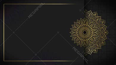 Black gold mandala looping footage