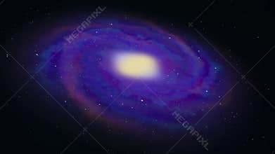 Vector Galaxy Animated in 3D Space