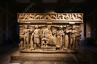 Sidamara Sarcophagus in Istanbul Archaeological Museums, Istanbul, Turkey