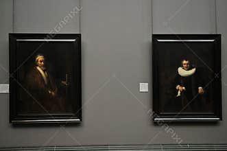 Portraits of Jacob Trip and his Wife Margaretha de Geer by Rembrandt at the National Gallery in London UK