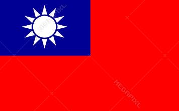 Taiwan flag on red background.