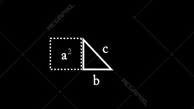 Explanation of the Pythagorean theorem in 4k and black background