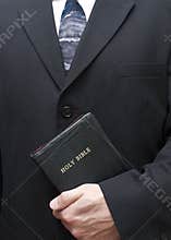 Christian Holding Holy Bible Good Book Religion