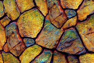 Seamless stone wall background with colorful textures