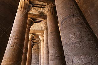 Columns in Edfu Temple, Edfu, Egypt