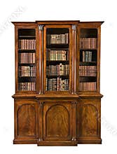 Small Bookcase breakfront old antique with books