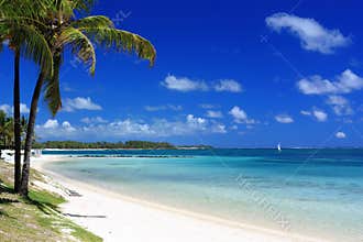 Tropical beach in mauritius island