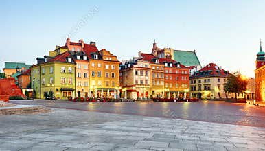 Warsaw Old Town, Plaz Zamkowy, Poland, nobody