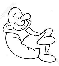 Cartoon man relaxing