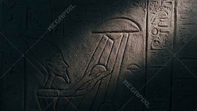 Torch Shines On UFO Ancient Rock Carving