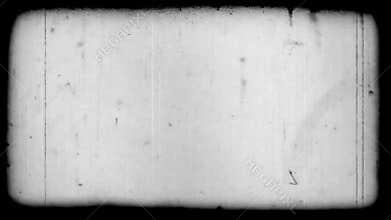 Overlay effect on frame imitation of old movie with fibers and grain on grey background