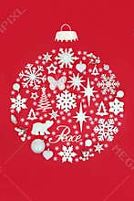 Abstract Christmas Tree  Bauble on Red