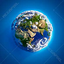 Real Earth with the atmosphere