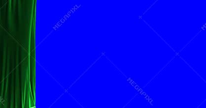 Close green curtain movement background, with chroma