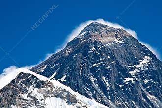 The summit of Everest mountain
