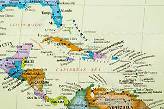 Map of Caribbean Islands