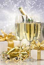 Champagne celebration for the new year