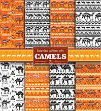 Set of Seamless pattern with camels