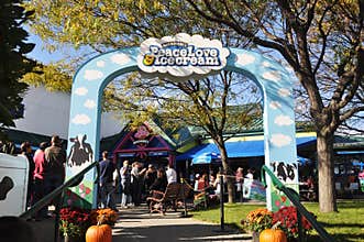 Entrance to Ben & Jerrys Ice Cream Factory, Vermont, USA