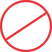 Strikethrough red circle with transparent background