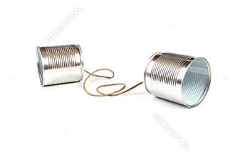 Communication concept: tin can phone
