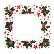 Christmas Star & Holly Red Berry Wreath