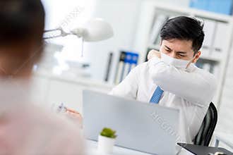 Businessman cough in office