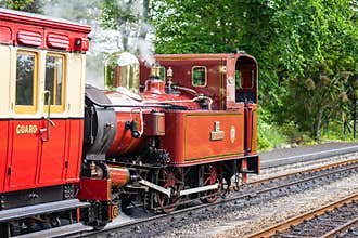 Castletown,Isle of Man, June 16, 2019. The Isle of Man Railway is a narrow gauge steam-operated railway connecting Douglas with