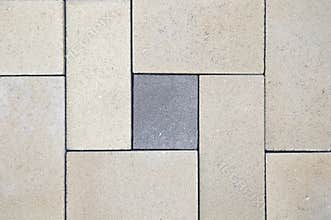 Distress old brick wall textures, floor tile. Mosaic tiles with geometric patterns