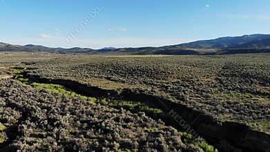 Drone footage over High Desert Gulch, California