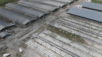 Kuching, Sarawak / Malaysia - October 19 2019: The buildings and surroundings of a Modern Pig Farm at Simunjan area