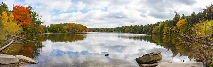 Wide Angle View of Bond Lake Oak Ridges Trail
